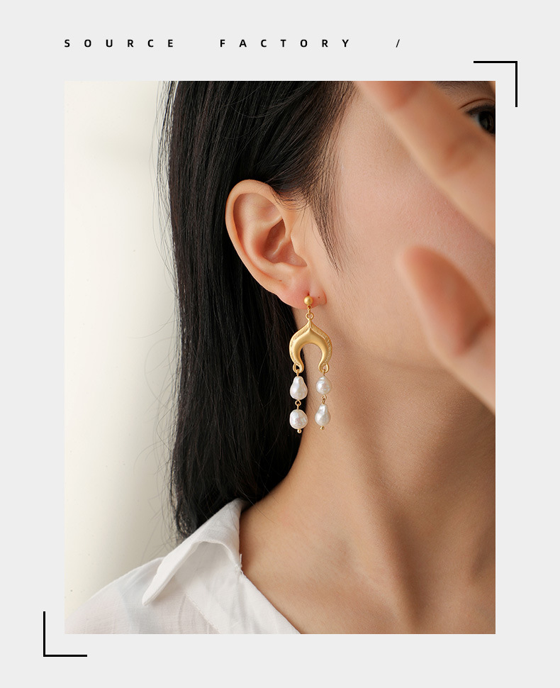 Simple Style Geometric Pearl Copper Plating Drop Earrings 1 Pair
