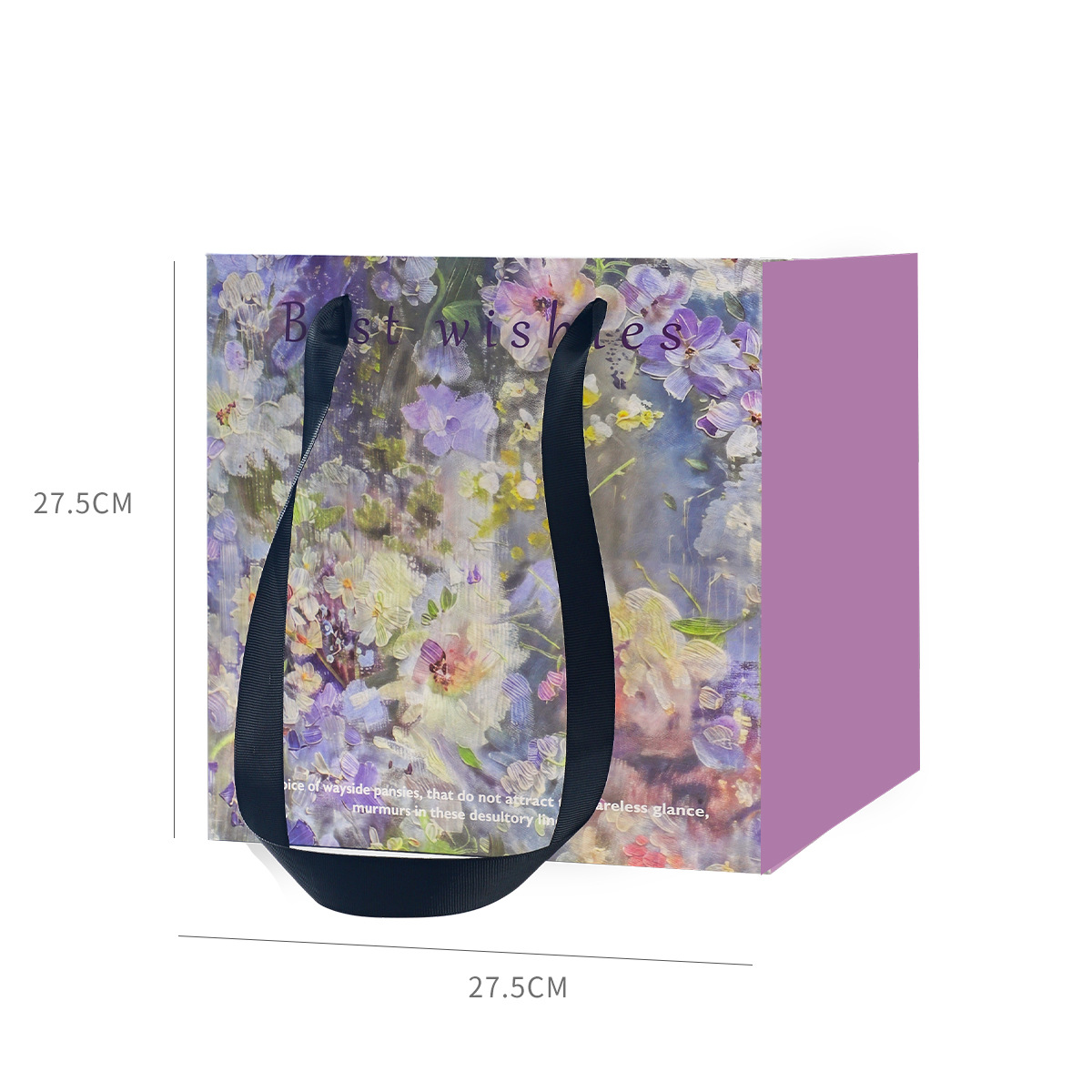 En línea de la celebridad de texto cuadrado arreglo floral bolsa de flores ramo de flores bolsa de embalaje bolsa de regalo bolso floral tienda de flores material al por mayor