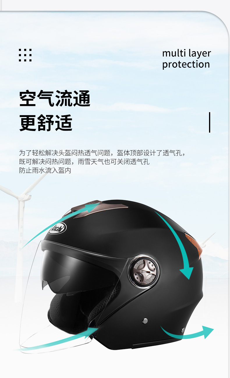 Motorcycle Helmet Dual Visor Safety Helmet Anti-Fog Sunscreen