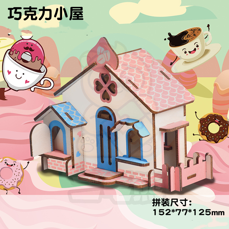 3D rompecabezas de madera rompecabezas tridimensional modelo de rompecabezas para niños edificio de estilo nacional bloques de construcción de alta dificultad montaje de juguete