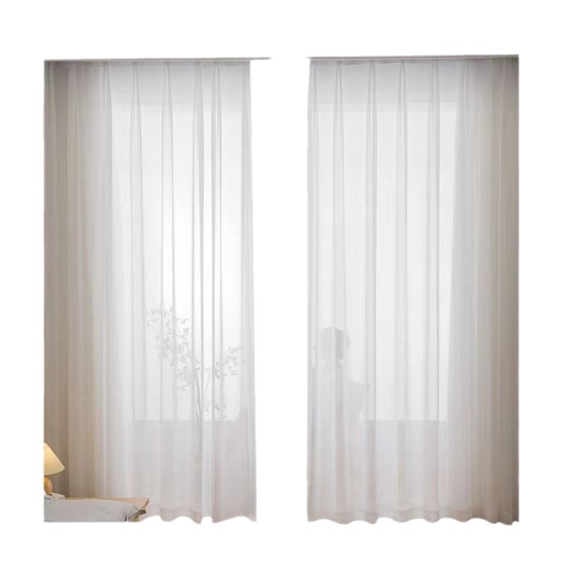 Hijo fantasma transparente opaco cortinas de color sólido Hijo blanco adecuado para la sala de estar ventanas flotantes balcón 2024 nuevo tipo de cortinas de tela