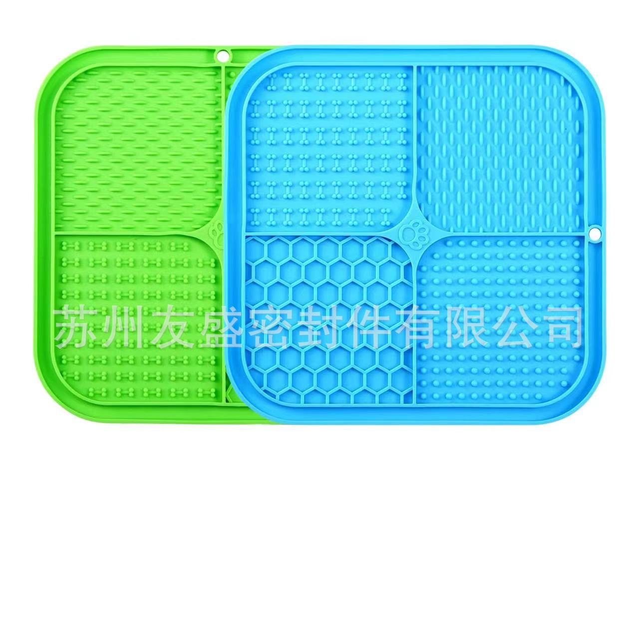 Fábrica al por mayor nuevo de silicona mascota lamiendo estera de silicona ventosa estera de comida lenta perro anti-estrangulamiento estera de comida lenta de silicona