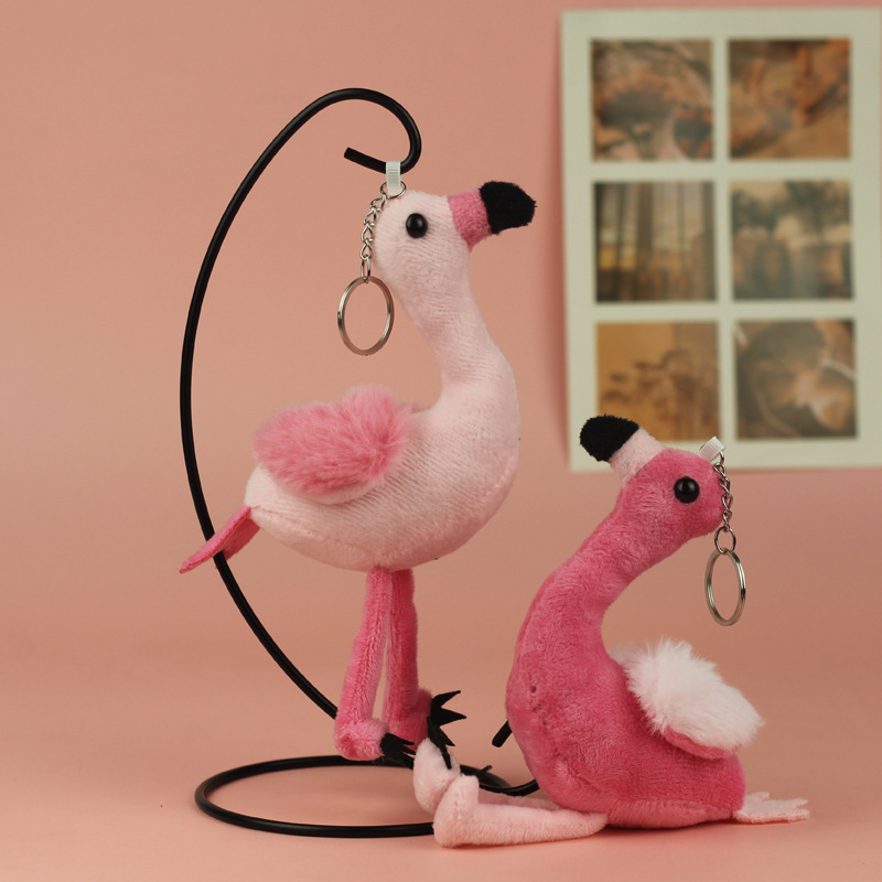 Cute Flamingo plush toy pendant cartoon Ragdoll girl heart Doll Doll schoolbag bag ornaments