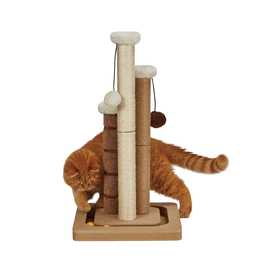 木质猫抓板猫爬架一体耐抓逗猫棒自嗨解闷猫咪玩具不掉屑剑麻抓柱