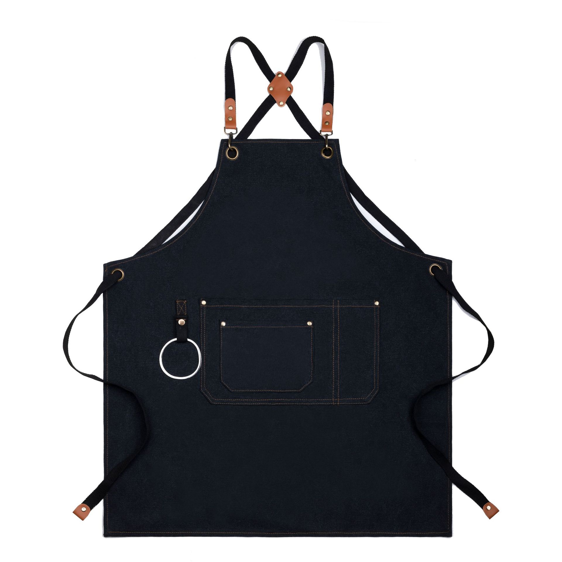 Verano transfronterizo nuevo delantal cocina hogar trabajo trabajo sucio y resistente al desgaste delantal de lona gruesa con logotipo impreso