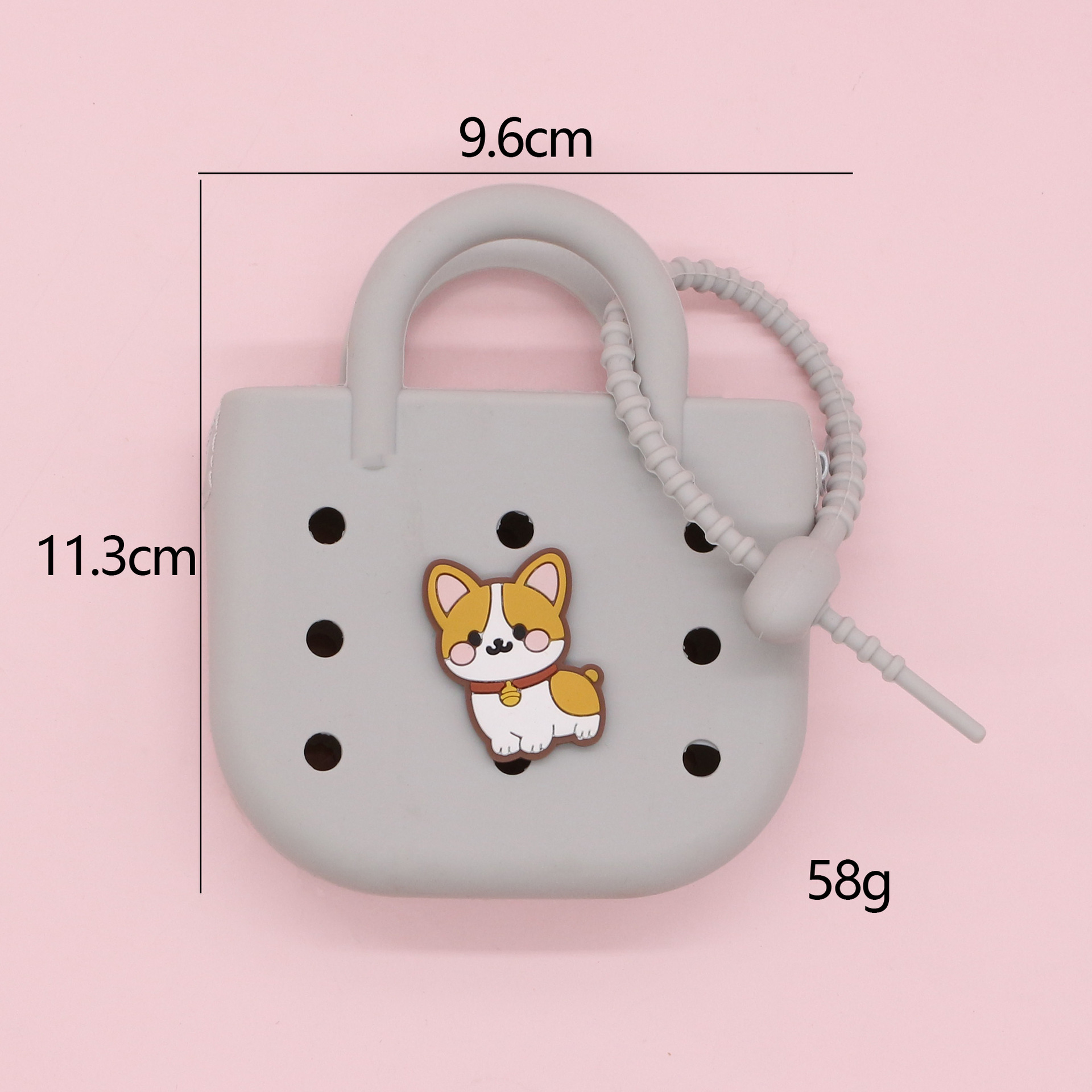 Monedero de silicona portátil explosivo lindo bolso de playa ligero y compacto nuevo bolso de almacenamiento de agujero de bricolaje de dibujos animados