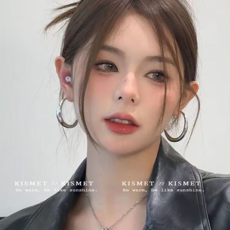 耳のワルツ！メタルコールドスタイルリングイヤリング女性ニッチライト高級ファッションイヤリングパーソナライズされた誇張イヤリング|undefined