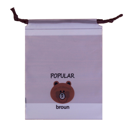 Small fresh transparent drawstring pocket travel storage bag waterproof travel clothes storage bag organizing and packaging bag