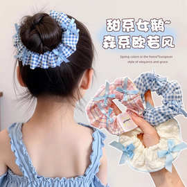 女童甜美蕾丝花边发圈扎头发儿童大号大肠圈高弹力宝宝丸子头头绳