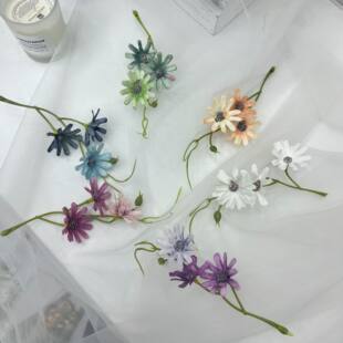 New small daisy flowers peacock chrysanthemum head simulated flowers hairpin flower accessories home silk flower decoration foreign trade fake flowers
