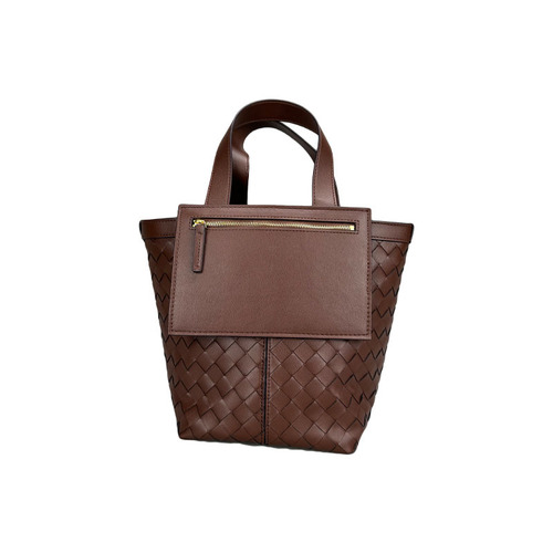 Selected Niche Woven Shoulder Bag 2024 New Model Commute Leather Fashion Casual Minimalist Tote Bag For Women