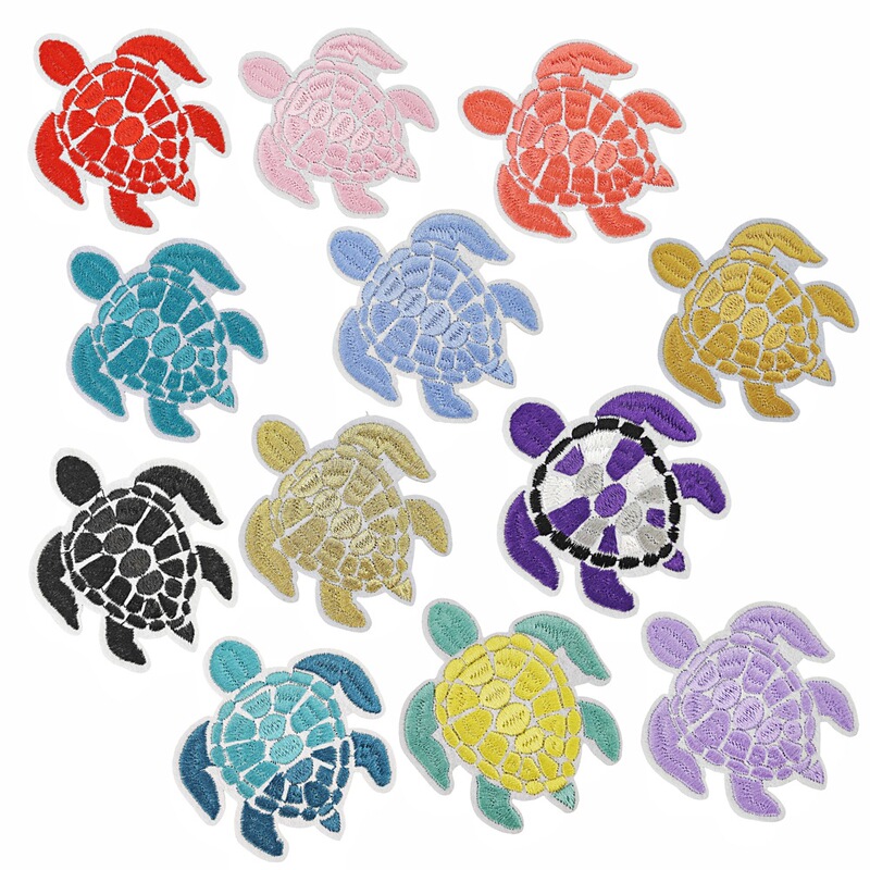 Color hot selling turtle embroidery cloth stickers turtle clothes accessories accessories computer embroidery cute patch decals wholesale