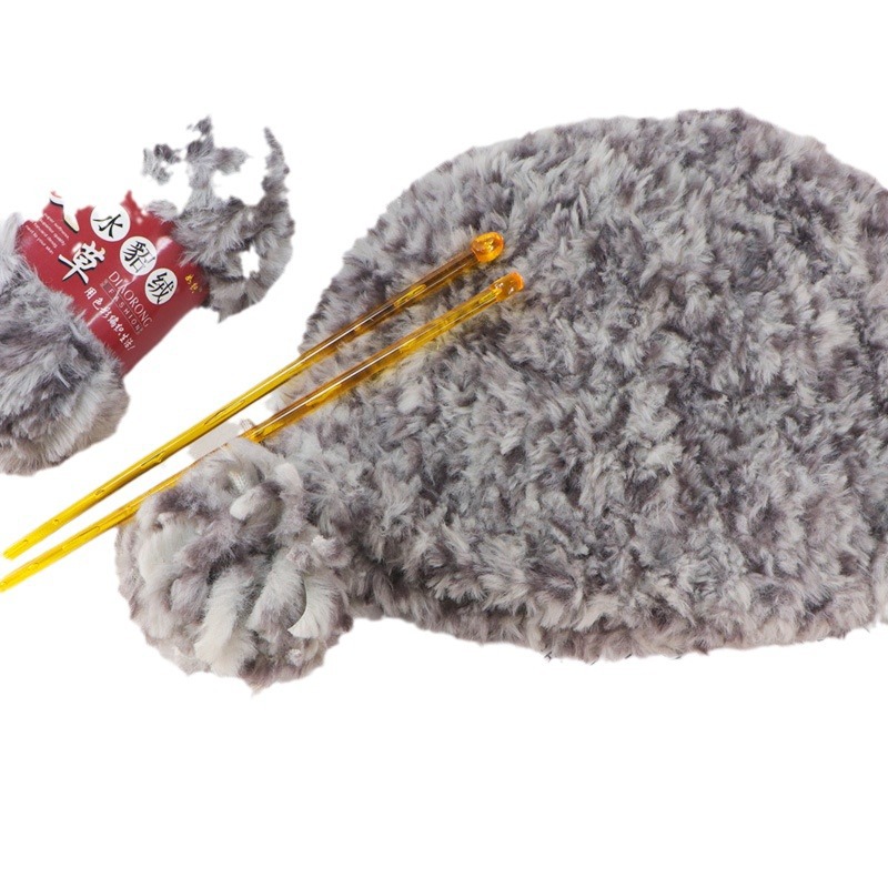 Faux de piel de visón lana coral fleece Phoenix cola de piel de lana medio grueso largo abrigo de lana de visón de imitación