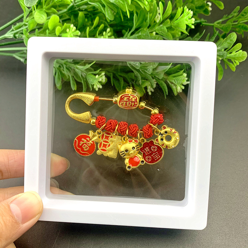 子供の驚き安全ピンの携帯ストラップ赤ちゃんの驚き防止レトロなアクセサリーのペンダント妊婦の平安ブローチ