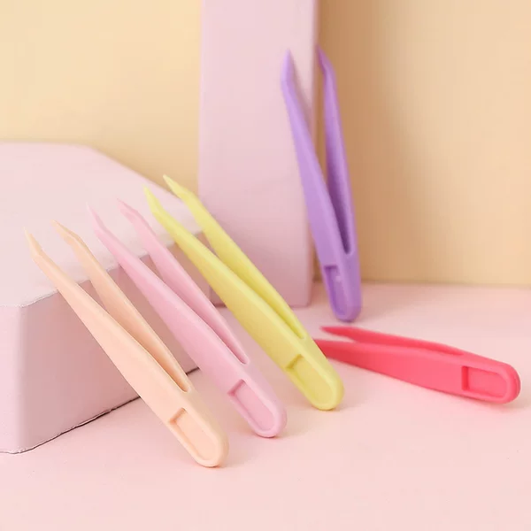 6cm Plastic Tweezers Straight Head Hand Account Clip Tape Glue Bag Guka Sticker Tool Cultural Creation