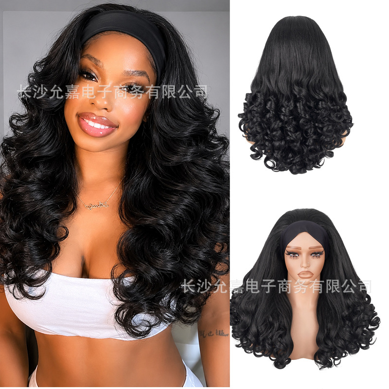 Black Headband Wig Latisha wavy Ends Synthetic wig