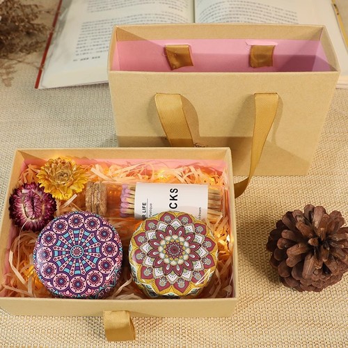 Dried flower aromatherapy essential oil candle, home incense to help sleep and calm the nerves, bedroom candle gift box decoration, wedding souvenir