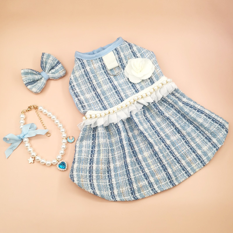 Cute Polyester Plaid Bow Knot Pet Clothing display picture 7