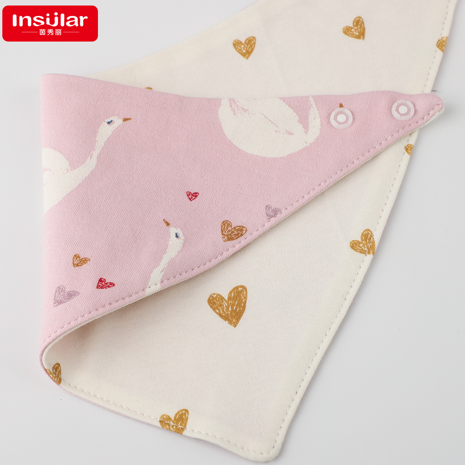 Yin Xiuli toalla de saliva de bebé de algodón con estampado de doble cara bufanda de saliva triangular para bebé bufanda babero babero transfronterizo