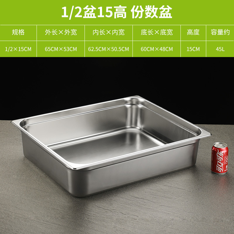 Contenedor Gastronómico de Acero Inoxidable, Grado Alimenticio, Rectangular, para Restauración y Comida Rápida