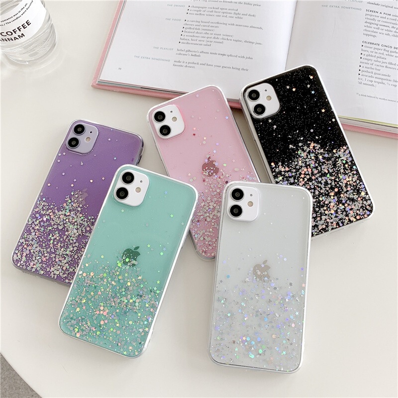 Suitable for Samsung A70/A71/A51 Mobile Phone Case, Starry Sky Gold Foil A30 Resin A42/A52/A72 Glitter Powder A32 Female