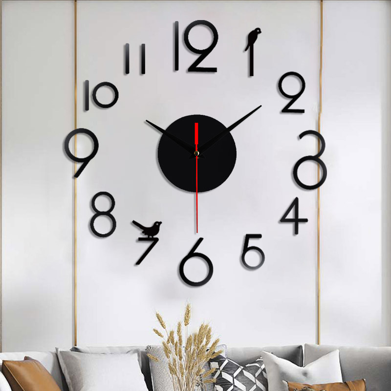 Cruz-frontera creativo acrílico Reloj de pared DIY personalizado moda 3D etiqueta de la pared Reloj de pared hogar caliente mudo reloj decorativo