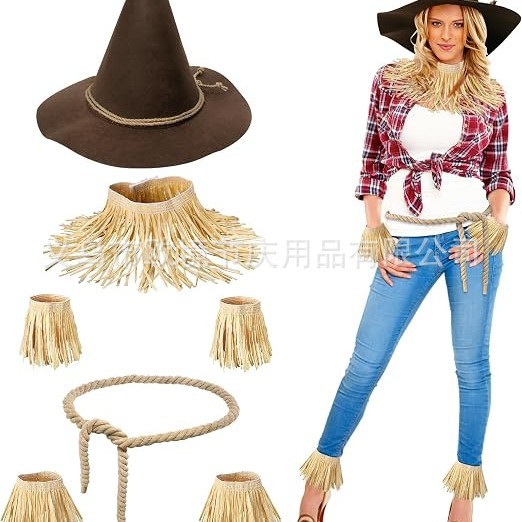 European and American cross-border party decoration set, women's holiday party costume, Halloween scarecrow decoration set