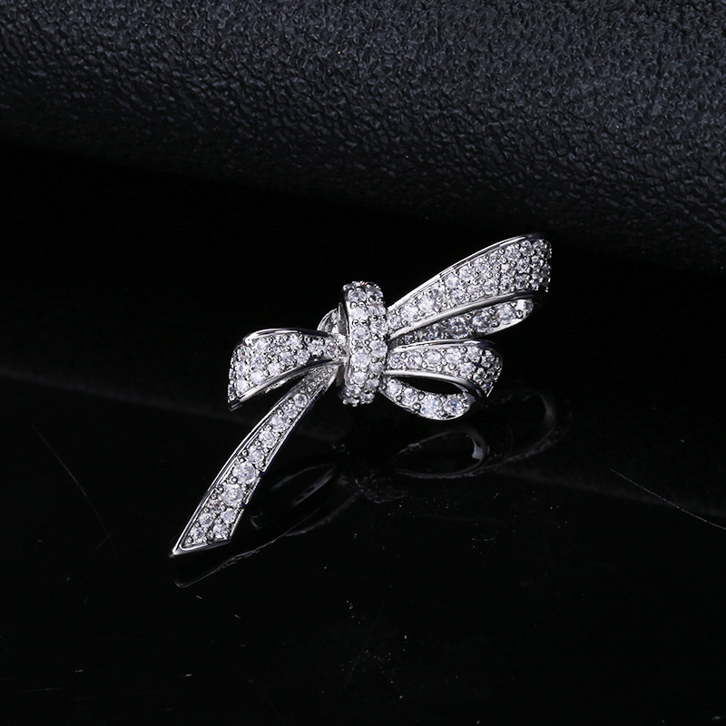 Elegant Simple Style Bow Knot Copper Plating Inlay Zircon Women's Brooches display picture 12