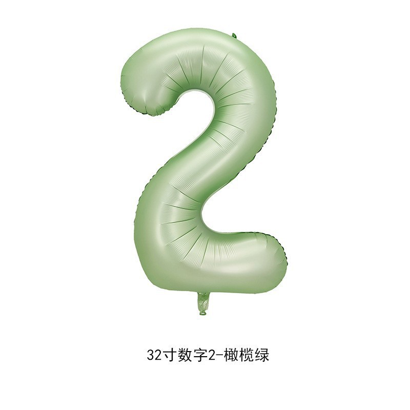 Versión estadounidense transfronteriza de 32 pulgadas verde oliva cumpleaños fiesta digital decoración de escena diseño película de aluminio papel de aluminio globo al por mayor