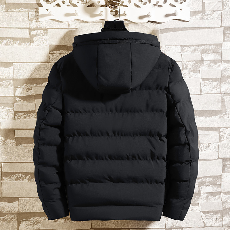 Moška nova odebeljena modna znamka jesensko-zimska kratka delovna oblačila s kapuco, kruh iz puhastega bombaža_voghion.com