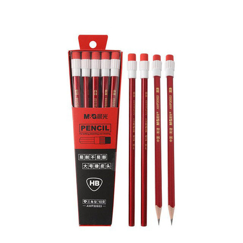 Chenguang Pencil P30823 Wooden Shaft 2B Hexagonal Pencil with Eraser Head HB Hexagonal Chinese Pencil Single Wholesale