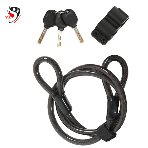 Electric Bike Anti-Theft Steel Wire Rope Lock Motorcycle Lock 304 Stainless Steel Wire Rope Coated with Aluminum Alloy Sleeve to Prevent Loss