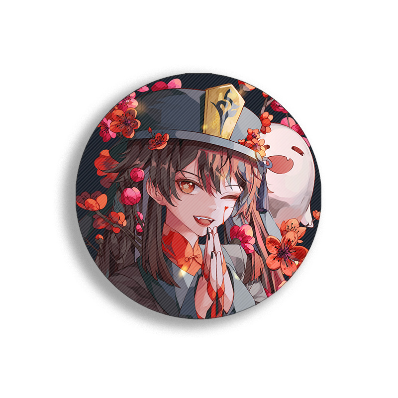 58mm Game Genshin Impact Brooch Pins Anime Badge Cosplay Yae Miko Xiao Zhongli Accessories For Clothes Backpack Decoration Gift