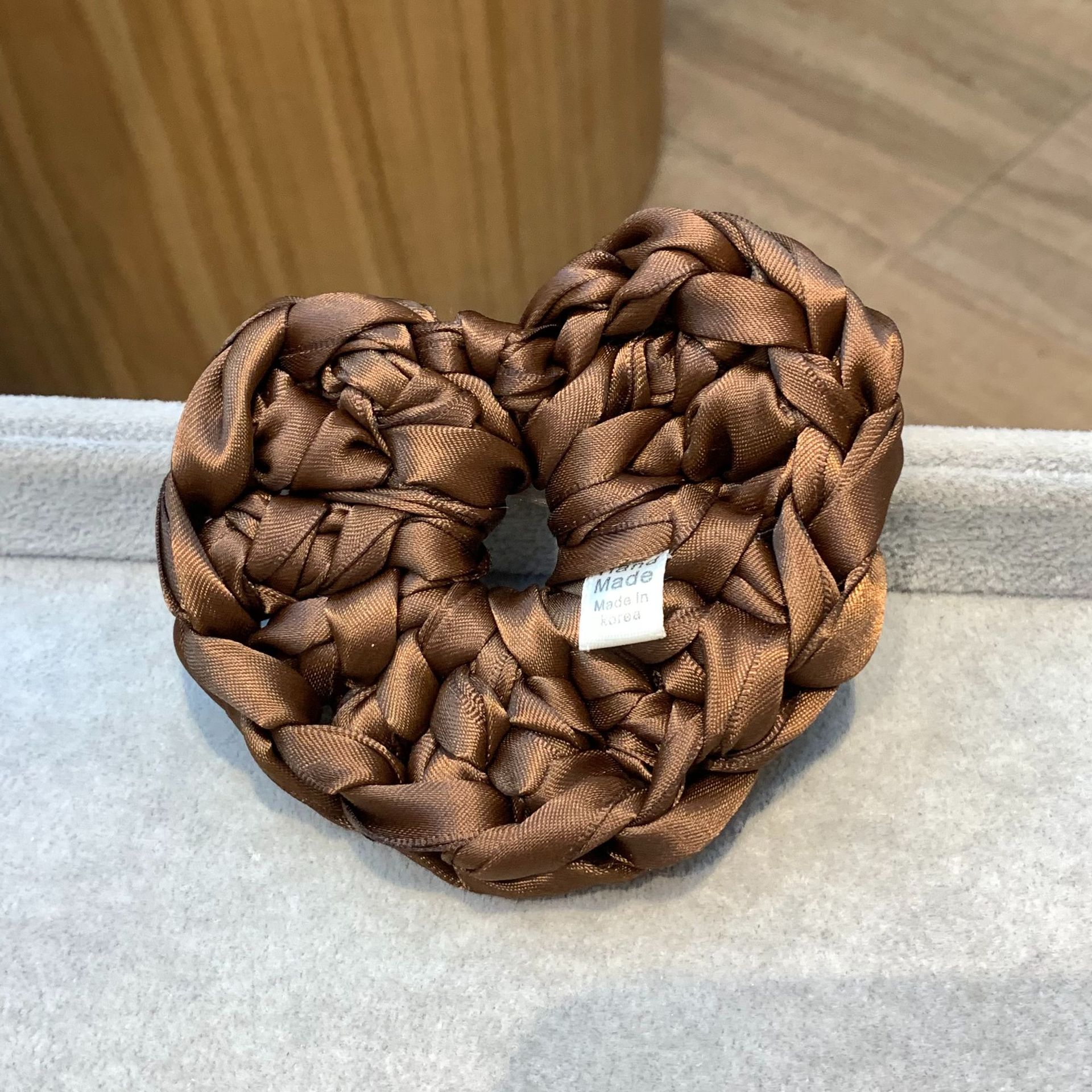 Isladegar blogger con color brillante tejido a mano gran flor amor bola cabeza de caballo anillo de cabello cuerda cabeza