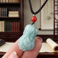Natural Jade Pendant Handmade Jade Cabbage Pendant with Delicate Ice-Like Texture, Pixiu Hanging Ornament, Personal Gift