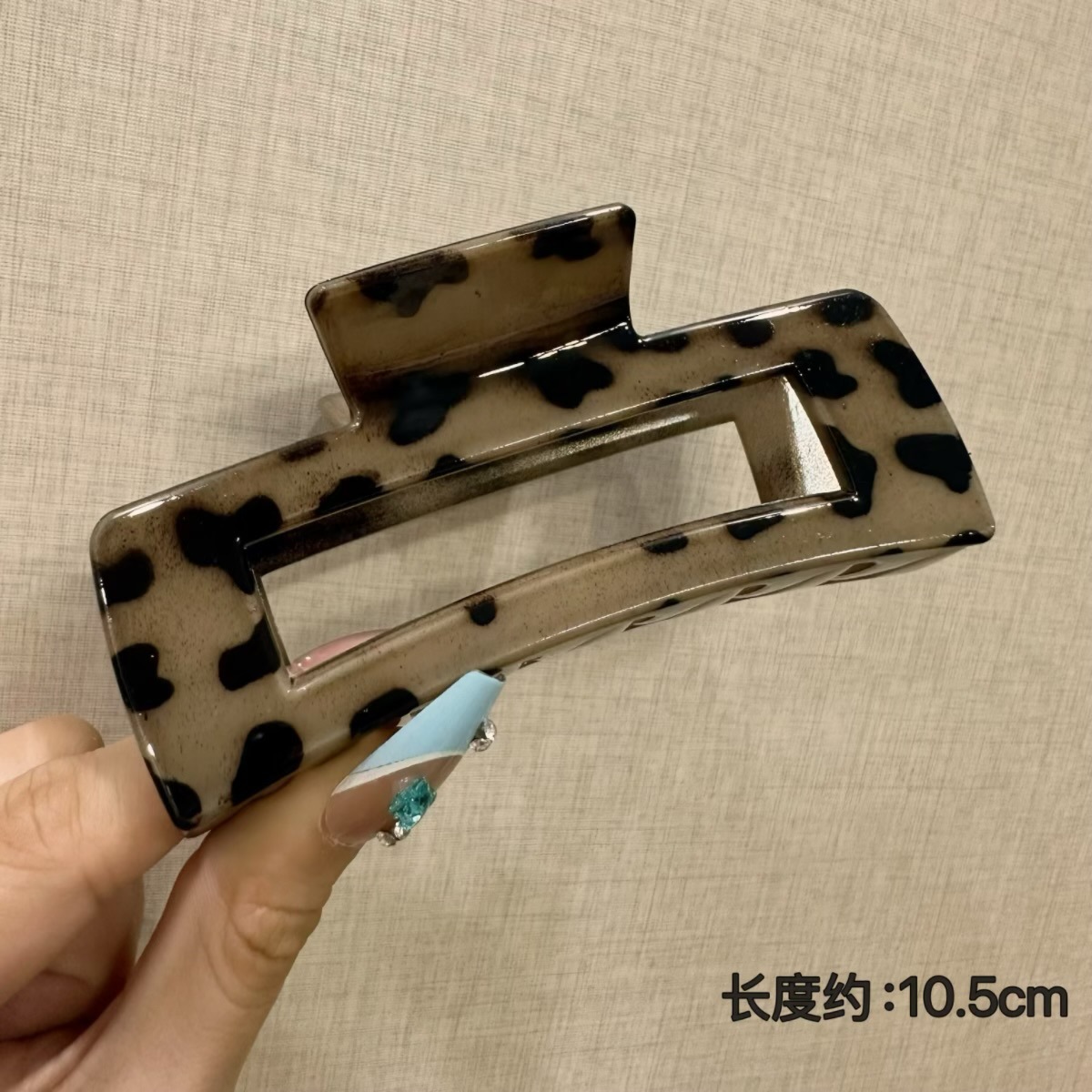 Glossy square light leopard print-10.5cm