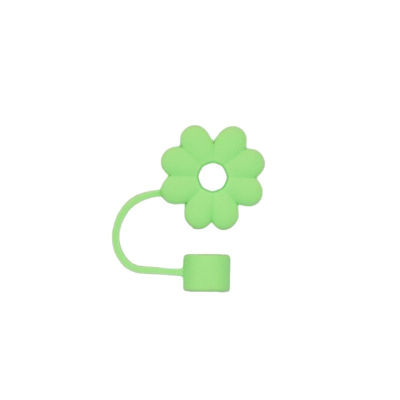 Tapa de pajita de crisantemo de pajita de pvc de goma blanda explosiva de Amazon transfronteriza Tapón de pajita de 10mm Tapón de polvo lindo y simple y fácil de lavar