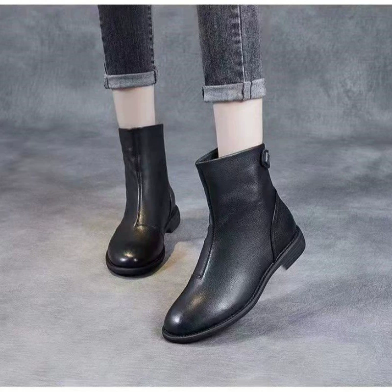 Martens, winter fleece universal low boots English style, chelsea, British style, 2025 years