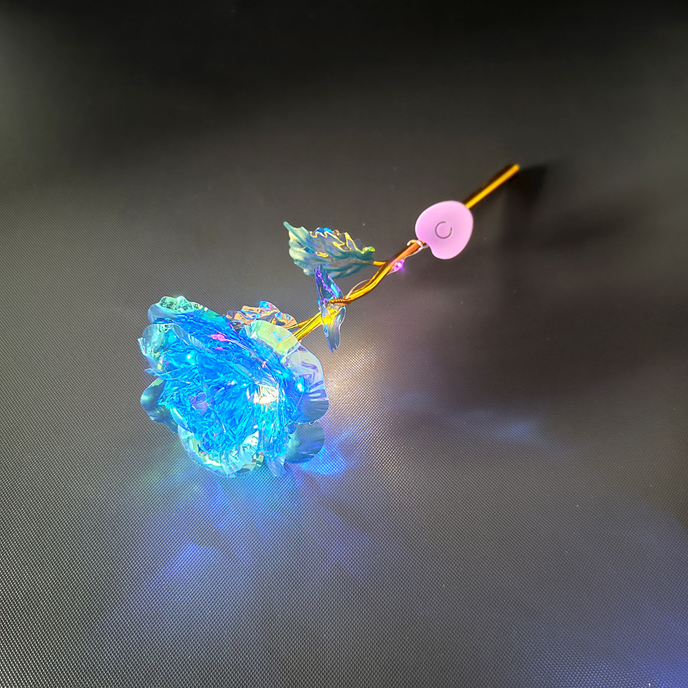 520 lámina de oro flor de rosa melocotón lámpara de corazón flor de rosa de simulación flor de lámina de oro día de San Valentín regalo del día de la madre regalo creativo