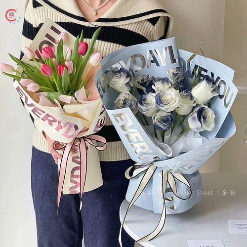 Charm Black and White Striped Simple Fabric Ribbon Rose Fresh Flower Gift Box Packaging Bow Flower Art Ribbon Tie DIY Handmade