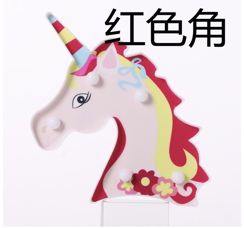 페인트-레드 혼 짐승 머리 (W)