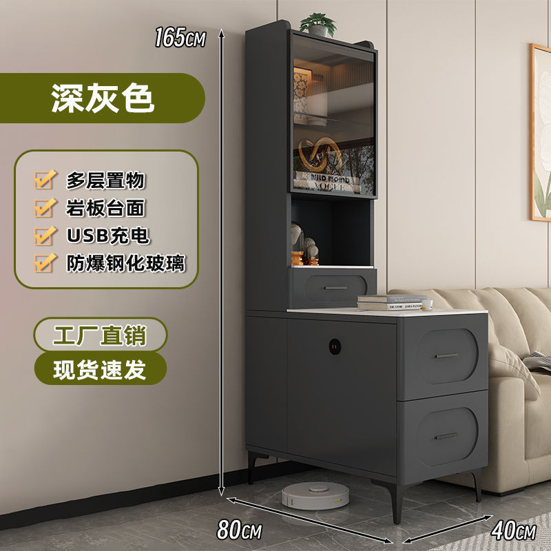 岩板沙发边柜收纳柜客厅家用角几柜置物架现代简约网红小茶几边几|undefined