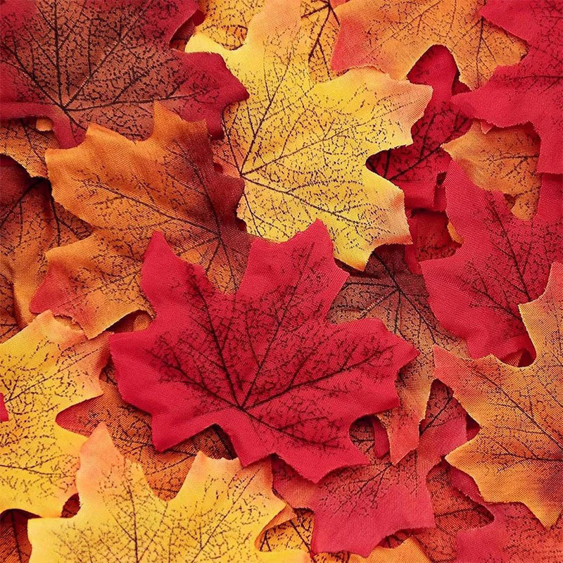 Simulation maple leaf single fake tree leaf wedding photo autumn imitation flower road guide scene layout string lamp photo props