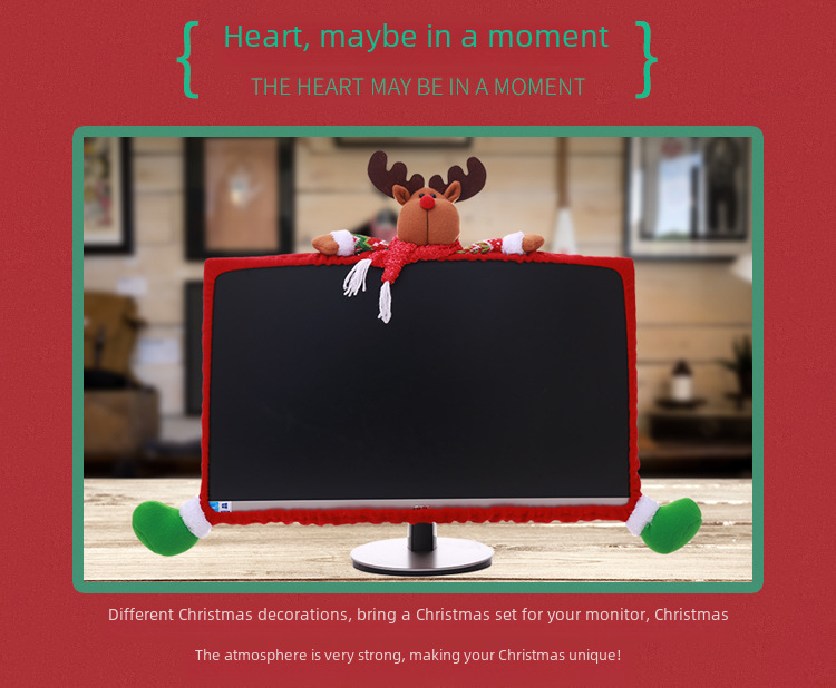 Christmas decoration supplies three-dimensional cartoon Computer cover non-woven computer dress-up _voghion.com