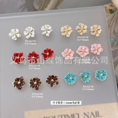 ネイルアクセサリー新型花立体金辺五弁花高級シンプル二重花流行型爪装飾