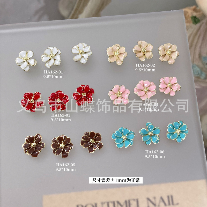 ネイルアクセサリー新型花立体金辺五弁花高級シンプル二重花流行型爪装飾|undefined