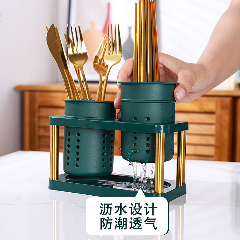 Spoon and Chopstick Organizer, No-Hole Chopstick Storage Basket, Wall-Mounted Kitchen Chopstick Holder, Knife Storage Box, Restaurant Use