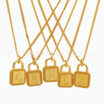 专属字母探锁锁骨链纯银镀18k金项链轻奢优雅ins设计感节日礼物女