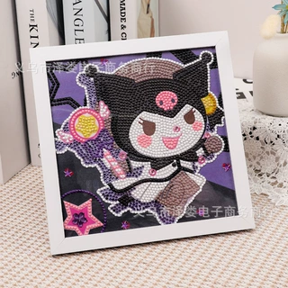 库洛米钻石画三丽鸥儿童手工diy钻石贴画凯蒂猫半钻砖石画批发