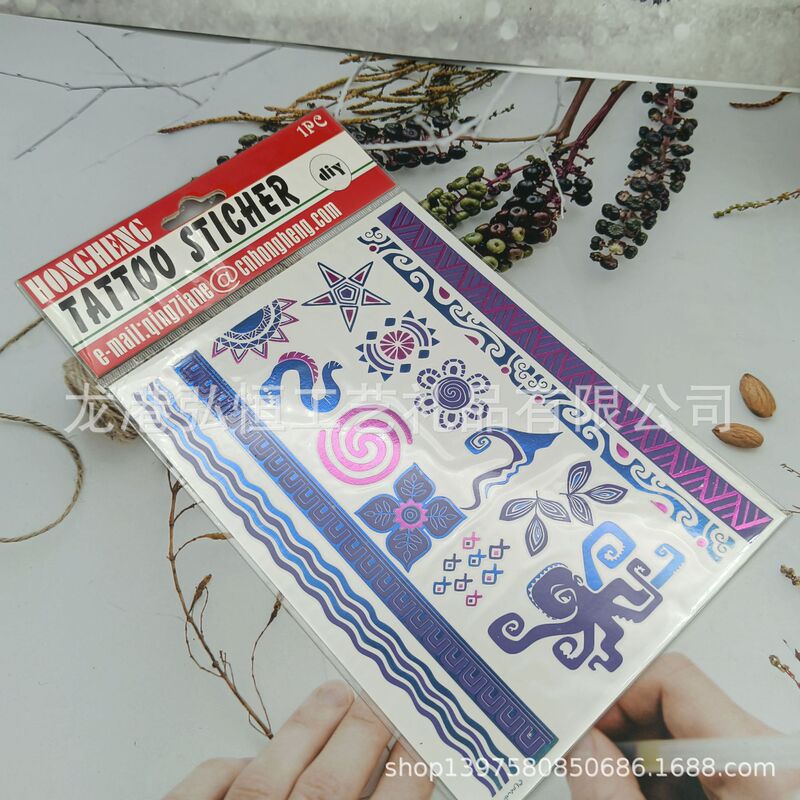 uv water transfer stamping tattoo stickers cross-border supply temporary tattoo stickers QR code tattoo stickers